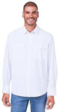 CORE365 CE510L Athletic Men's Ultra UVP Marina Shirt in White size 3XL   Polyester/Spandex Blend