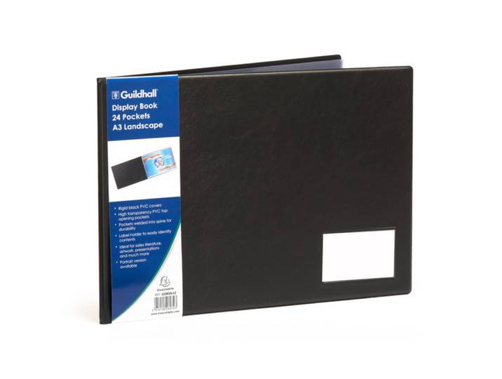 EXACOMPTA Protège-documents premium PVC Goldline 48 vues - A3 paysage - Noir