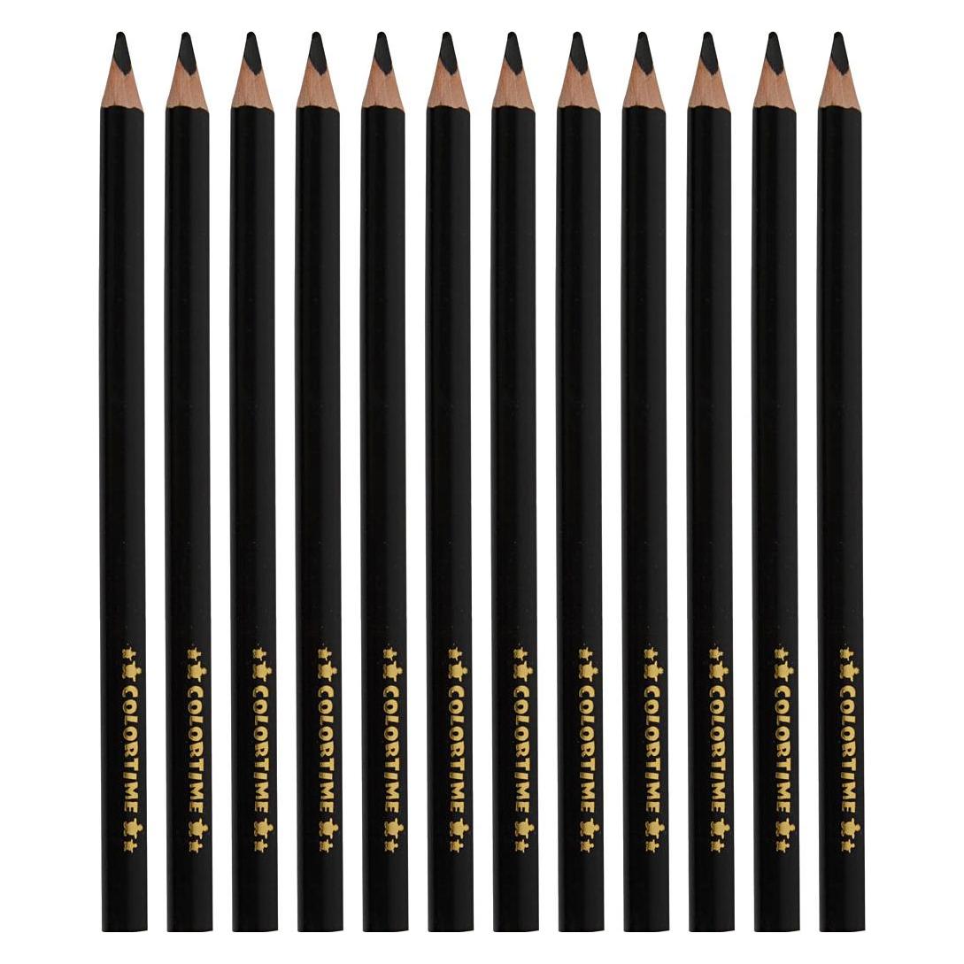 Creativ Company Driehoekige Jumbo Kleurpotloden - Zwart, 12st. (12x) (5707167160220)
