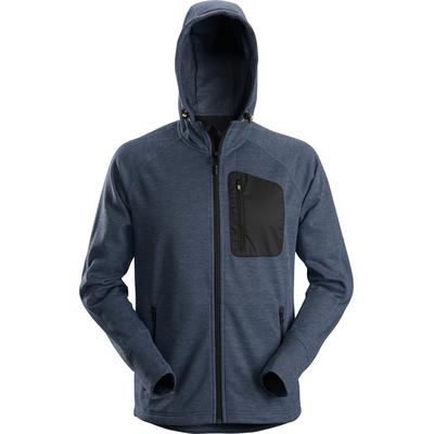 Outdoorjacke SNICKERS WORKWEAR "FlexiWork, Fleece Hoodie", Herren, Gr. 3XL, blau, Obermaterial: 100% Polyester PES., Jacken Outdoorjacke