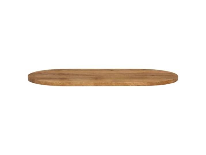 KTHLBRH Tischplatte oval 100 x 50 x 3,8 cm Massivholz Mangoholz Eiche, rustikales Design, pflegeleichte Oberfläche, Ersatztischplatte