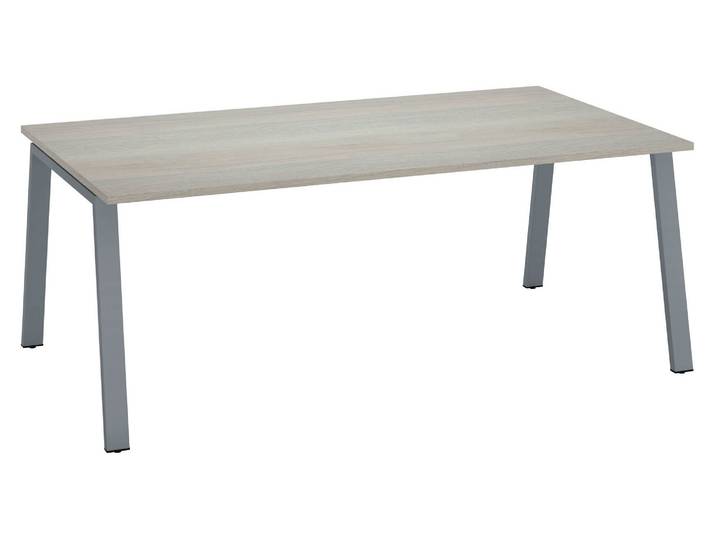Bureau manager ECLA chêne gris piétement métal aluminium - - Bruneau