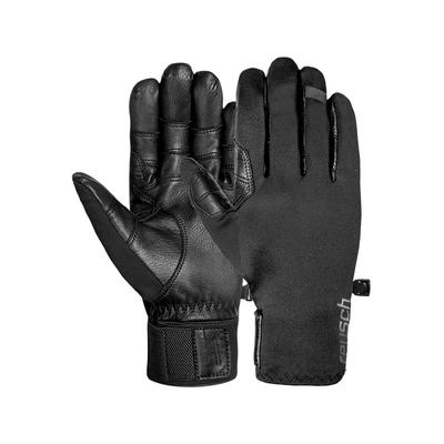 Skihandschuhe REUSCH "Track-X TOUCH-TEC", Damen, Gr. 10.5, schwarz, 60% Polyester, 40% Rindsleder, unifarben, Handschuhe, mit winddichter, atmungsaktiver Funktion