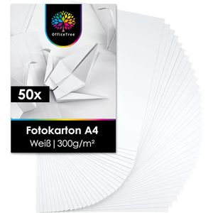 OfficeTree Fotokarton 5428, A4, weiß, 300g/m², 50 Blatt