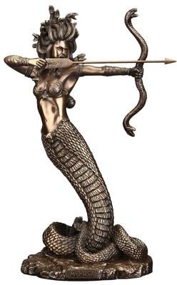 Unicorn Studio 9.06 in H Furious Medusa Shooting Arrow Figurine Poly Resin