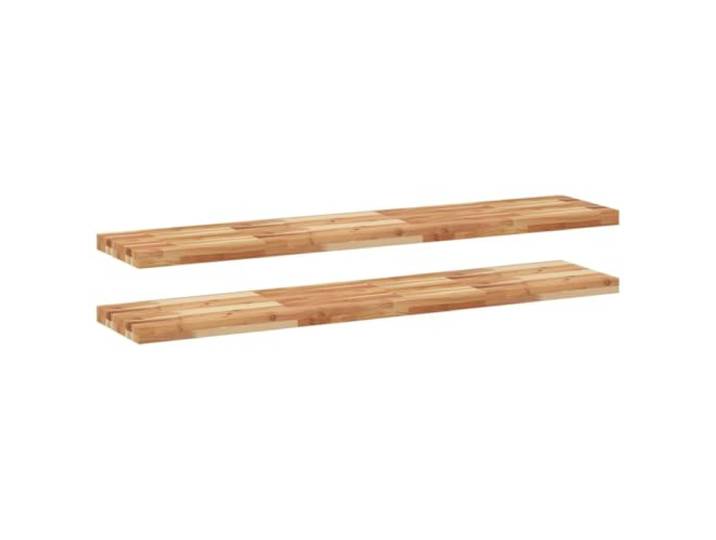 PUGYNBK Schwebendes Regal, 2 Stück, Akazienholz, 140 x 30 x 4 cm Öl-Finish, feuchtigkeitsbeständig, dekorativ, für Zuhause