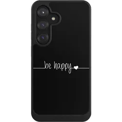 Nivocase Hülle für Samsung Galaxy S25 Handyhülle NIVOcore Case Schwarz Glück Sprüche Statement (Samsung Galaxy S25), Smartphone Hülle, Schwarz