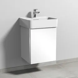 Sanipa 3way Waschtischunterbau zu Laufen VAL Waschtisch mit 1 Tür, Weiß-Glanz BS82078