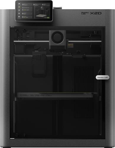 BambuLab X2D 3D Drucker Dual-Düsen-System (Dual Extruder), 12,7 cm Farb-Touchscreen, integrierte Kamera, App-Anbindung, Kammerheizung, beheizbares