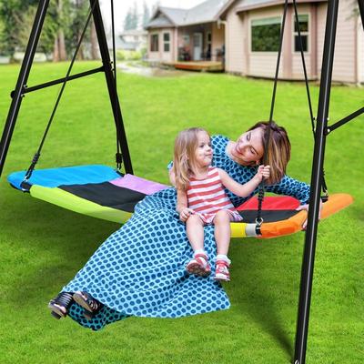 Klokick "Metal Swing Set - 60"" Large Platform Swing, 440lbs Heavy Duty Set for Kids' Backyard Play"