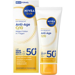 Nivea Sonnencreme Sun UV Gesicht Q10, LSF 50+, 40 ml, Anti-Age Sonnenschutz