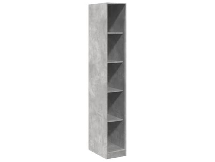 HBBMGYD Kleiderschrank, Betongrau, 30 x 50 x 200 cm, Holz 5 Fächer, Wandbefestigung im Lieferumfang enthalten, kompaktes Design, Aufbewahrung von Kleidung und Zubehör