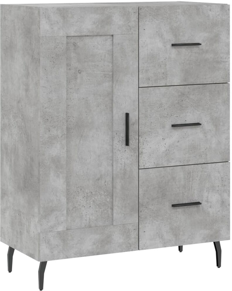 vidaXL Buffet gris béton 69,5x34x90 cm bois d'ingénierie