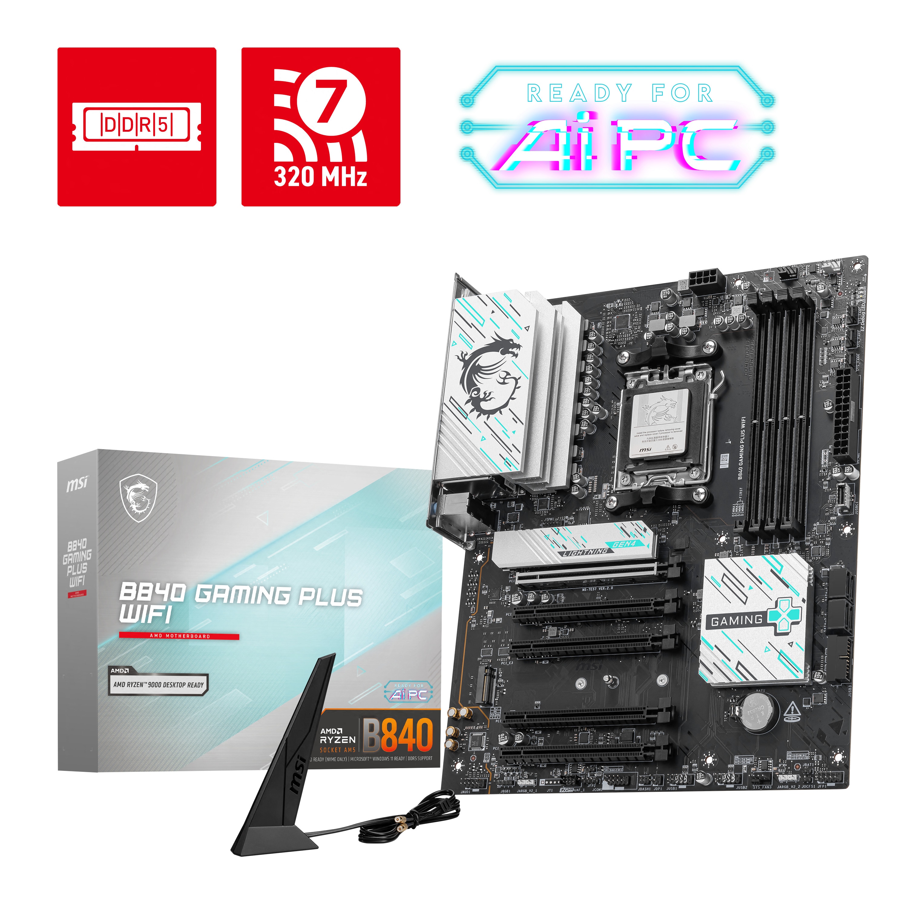 MSI B840 GAMING PLUS WIFI ATX Mainboard - Sockel AM5