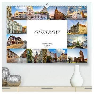 Güstrow Impressionen (hochwertiger Premium Wandkalender 2027 DIN A2 quer), Kunstdruck in Hochglanz