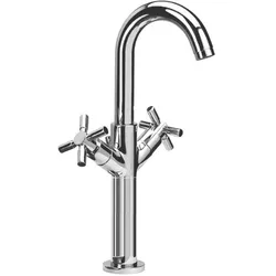 Herzbach Stilo Waschtisch-Zweigriffarmatur 14.953200.2.01 erhöhter Schaft, ohne Ablaufgarnitur, chrom