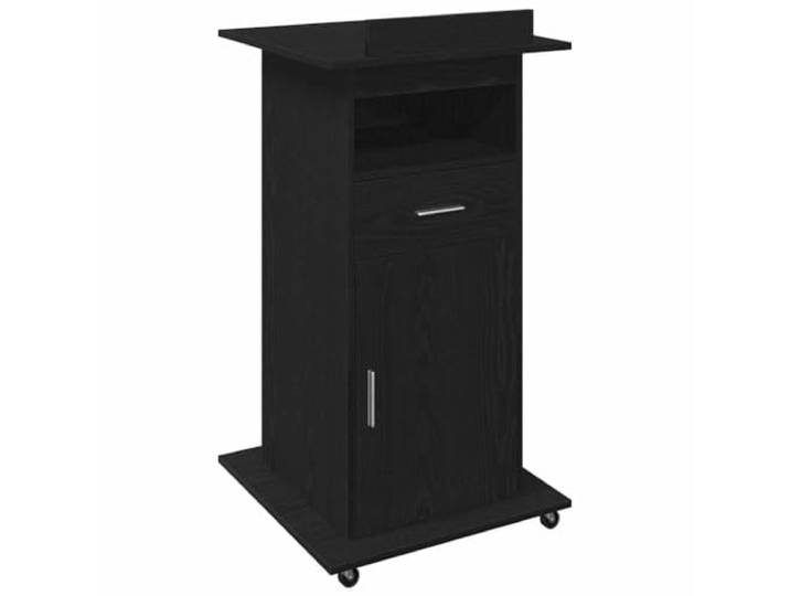 HBBMGYD Podium Regal aus Holz, 55 x 55 x 107 cm Schwarze Eiche, Regale und Schubladen, glatte Oberfläche, moderner Stil, optimale Organisation