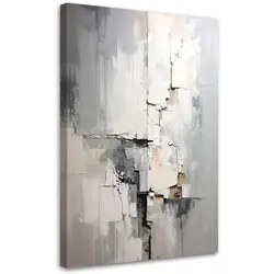 LEINWANDBILD, Grau beige moderne Abstrakt