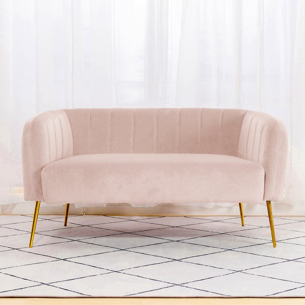 Fairmont Park Bullock 2 Seater Velvet Loveseat Pink 72cm H X 130cm W X 71cm D