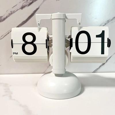 Uplift Picks Vintage Automatic Flip Clock 12 24 Hour Retro Desk Clock white (12h)