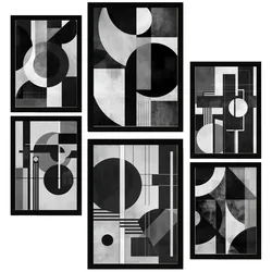 POSTER Set Mit 6 Bauhaus Architektur A3 & A4 Schwarzer Rahmen