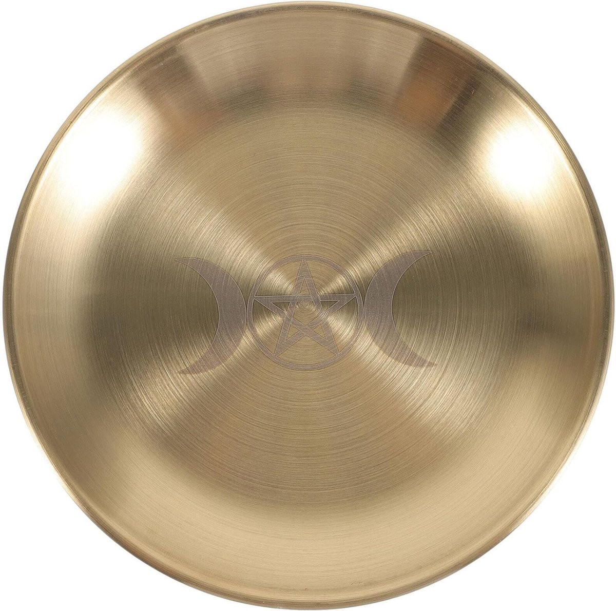 Rituele Schaal met Pentagram Design voor Sieraden en Altaar - Chroom - Diameter: 14 cm