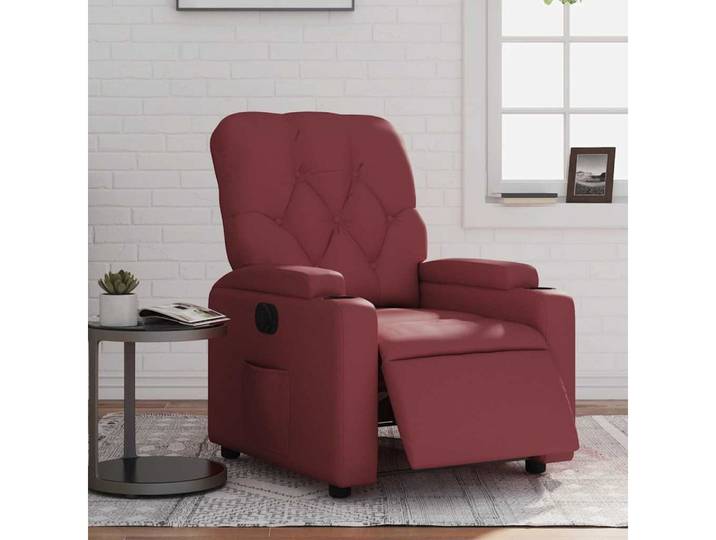 vidaXL Relaxsessel, Relaxsessel Elektrisch Weinrot Kunstleder