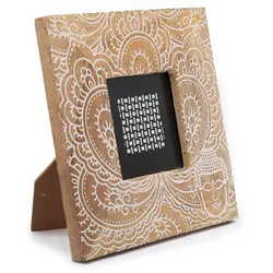 Small Mango Wood Picture Framel (for 10x15cm) 20x20x2cm - Buddha - White