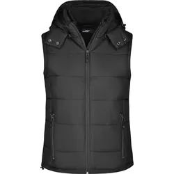James & Nicholson Damen Kapuzen Steppweste Bodywarmer JN1005 black S