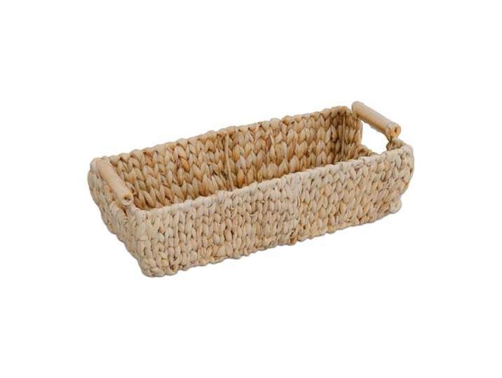 Relaxdays opbergmand, waterhyacint, HBD 13,5x43x19 cm, handvatten, badkamer & decoratie, gevlochten toiletmand, natuur