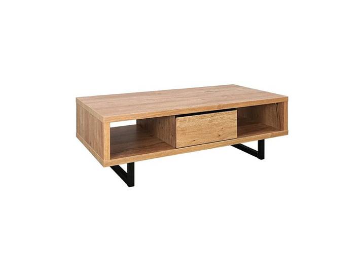 Table basse 2 niches 1 tiroir pieds métal Sully