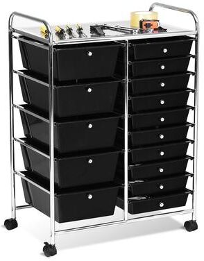 15-drawer Utility Organizer Rolling Cart with Wheels