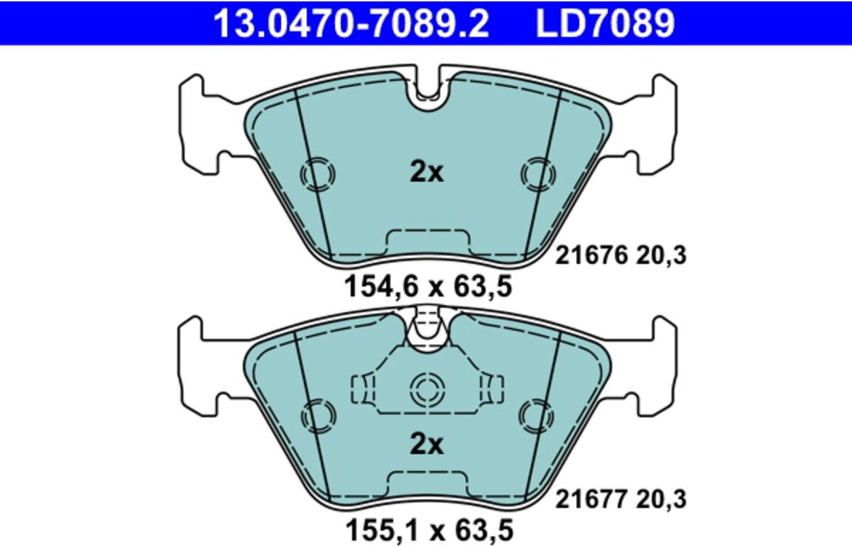Bremsbelagsatz ATE 13.0470-7089.2, Vorne, Keramik