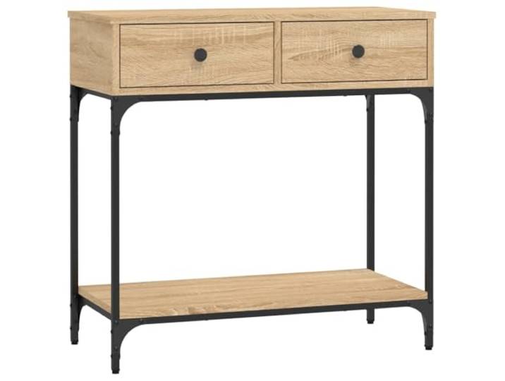 Konsolentisch Sonoma Eiche 75x34,5x75 cm aus Holz und Metall Holzwerkstoff, Rahmen Holz und Metall, Tischplatte für Dekoration, Stauraum, Wandmontage