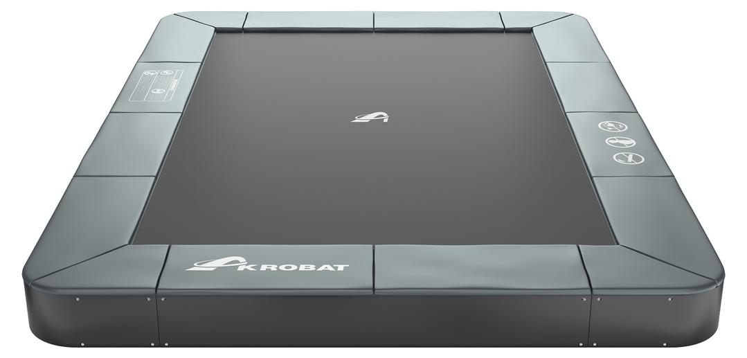 Akrobat Orbit, flacher Trampolin, 380x250 cm, Anthrazit, ohne Sicherheitsnetz