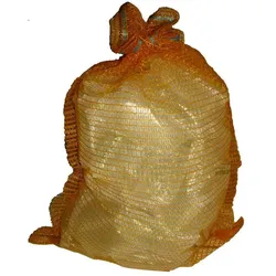 50 Stück Raschelsäcke Kartoffelsäcke 500 x 800 mm goldgelb 25 kg mit Zugband