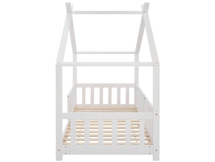 Okwish Kinderbett 90/200 cm weiß aus Kiefernholz mit Schutzzaun, Weiß, 90x200 cm, Babymöbel & Kindermöbel, Kinderzimmer & Jugendzimmer, Kinderbetten