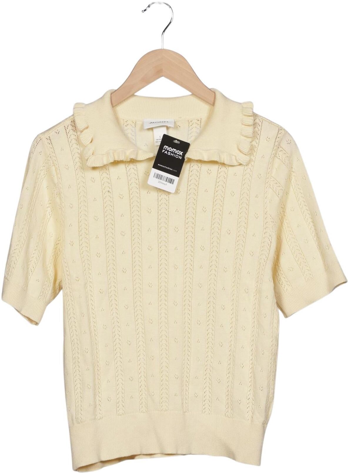 Monki Damen Pullover, Cremeweiß, Gr. L, Baumwolle - Second Hand