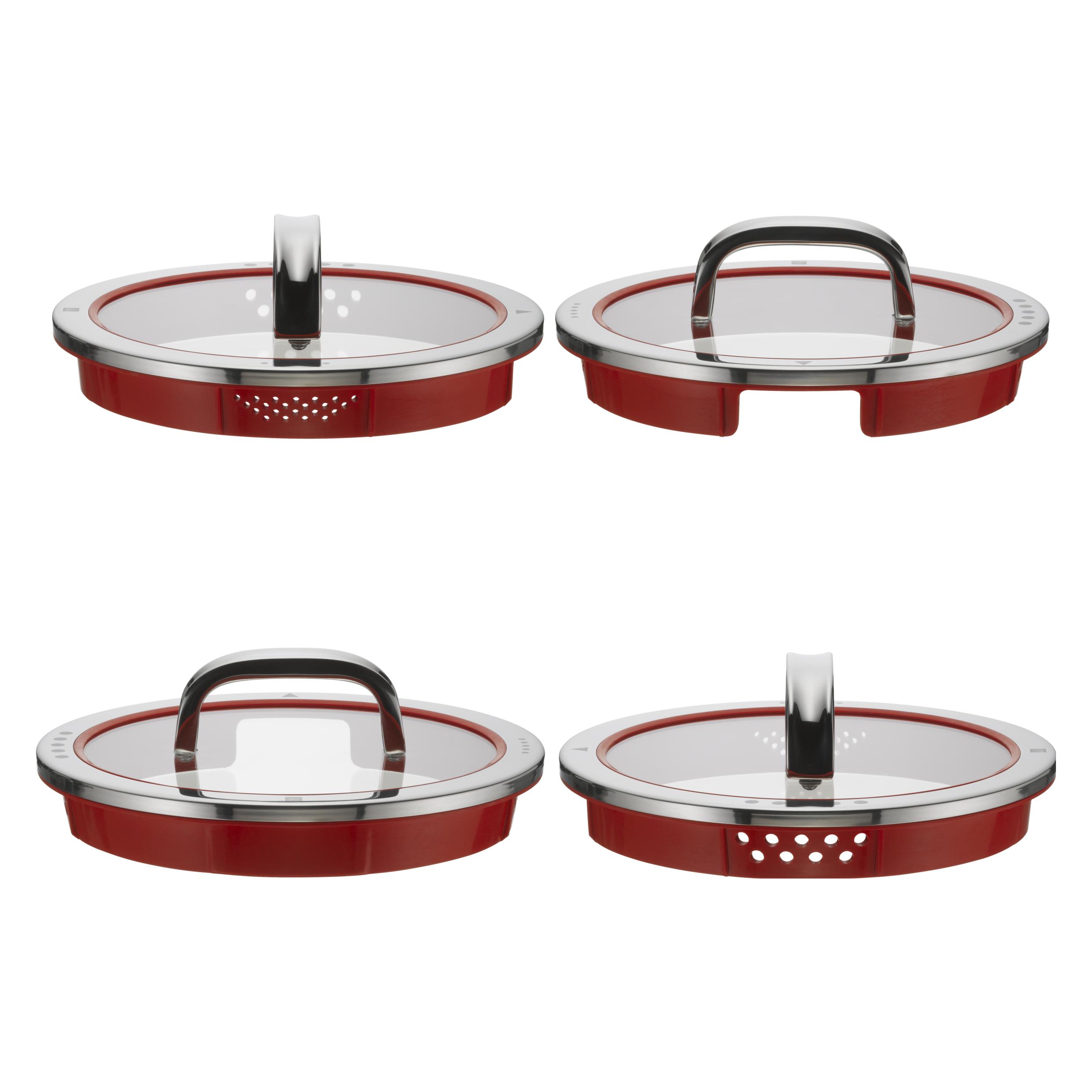 WMF Function Kochgeschirr-Set 9-teilig, Edelstahl, kühle Griffe, innere Messmarkierungen (07.6055.6380)