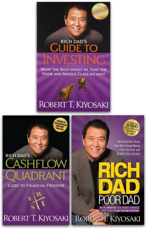 Plata Publishing Robert T. Kiyosaki's Rich Dads Guide To Investing, Rich Dads Cashflow Quadrant, Rich Dad Poor Dad, 3 Books Collection Set