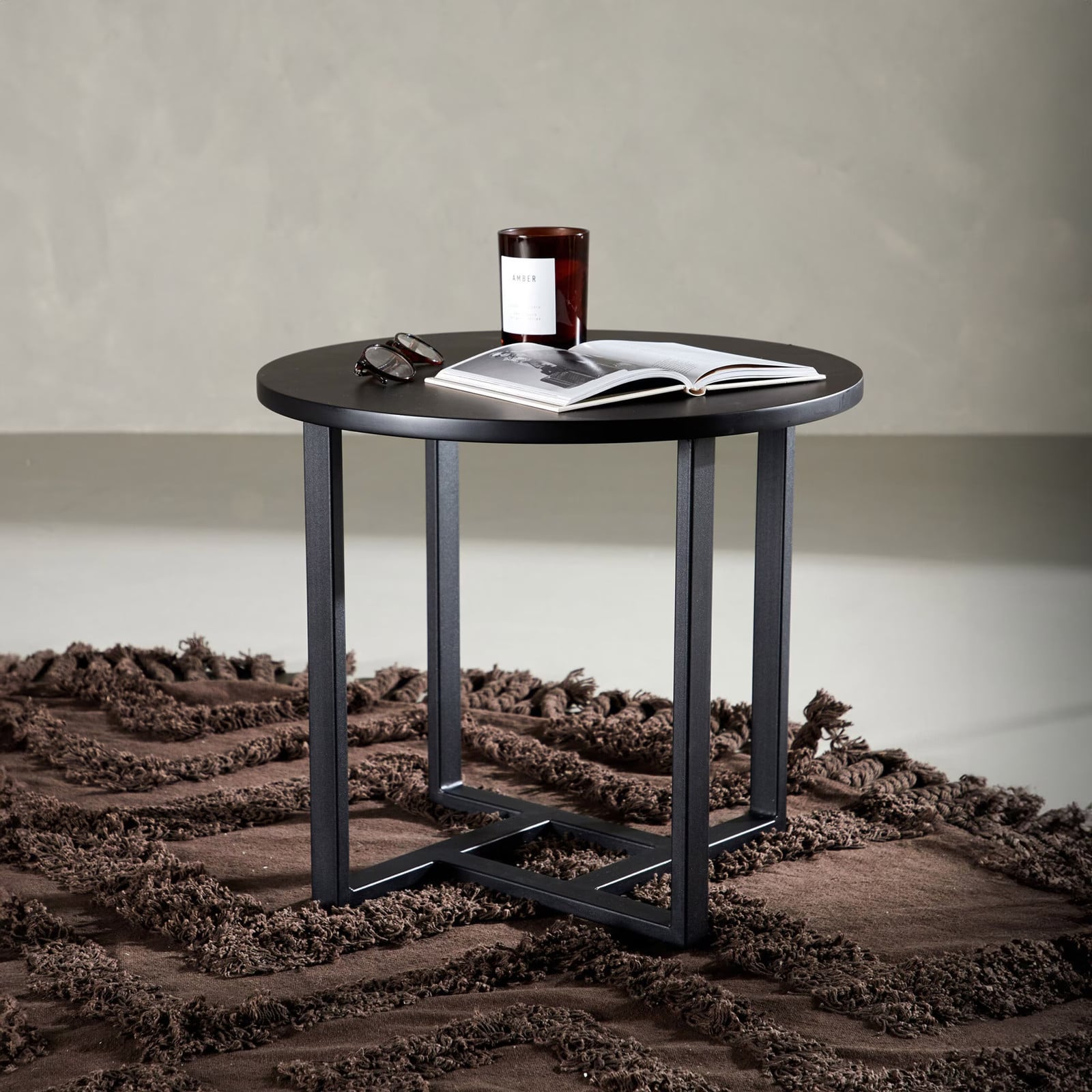 Nohr Dallin Ronde Salontafel - Zwart - B: 50 cm, H: 40 cm, D: 40 cm