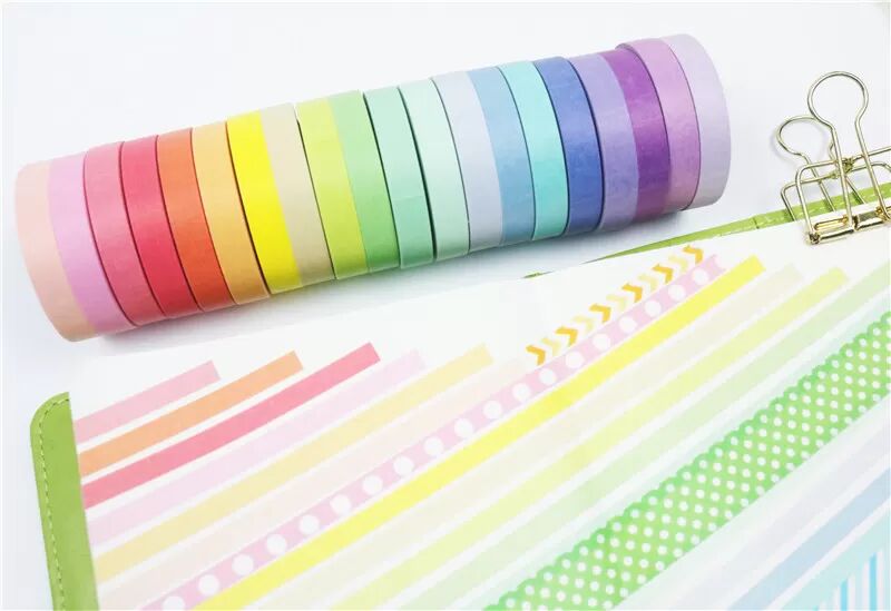 INF 20 Rollen Washi Tape Set Dekoratives farbiges Papierband 5 mm