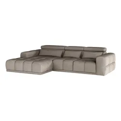 Ecksofa Panama Stoff Grau Dunkelgrau