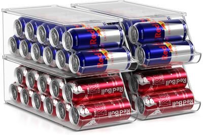 Sorbus Skinny Soda Can Organizer for Refrigerator - Slim Can Holder Drink Dispenser for Fridge - Soda Can Organizer