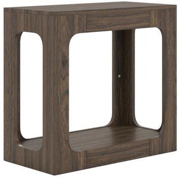 Costway 2-Tier End Table with Storage Shelf for Living Room-Walnut
