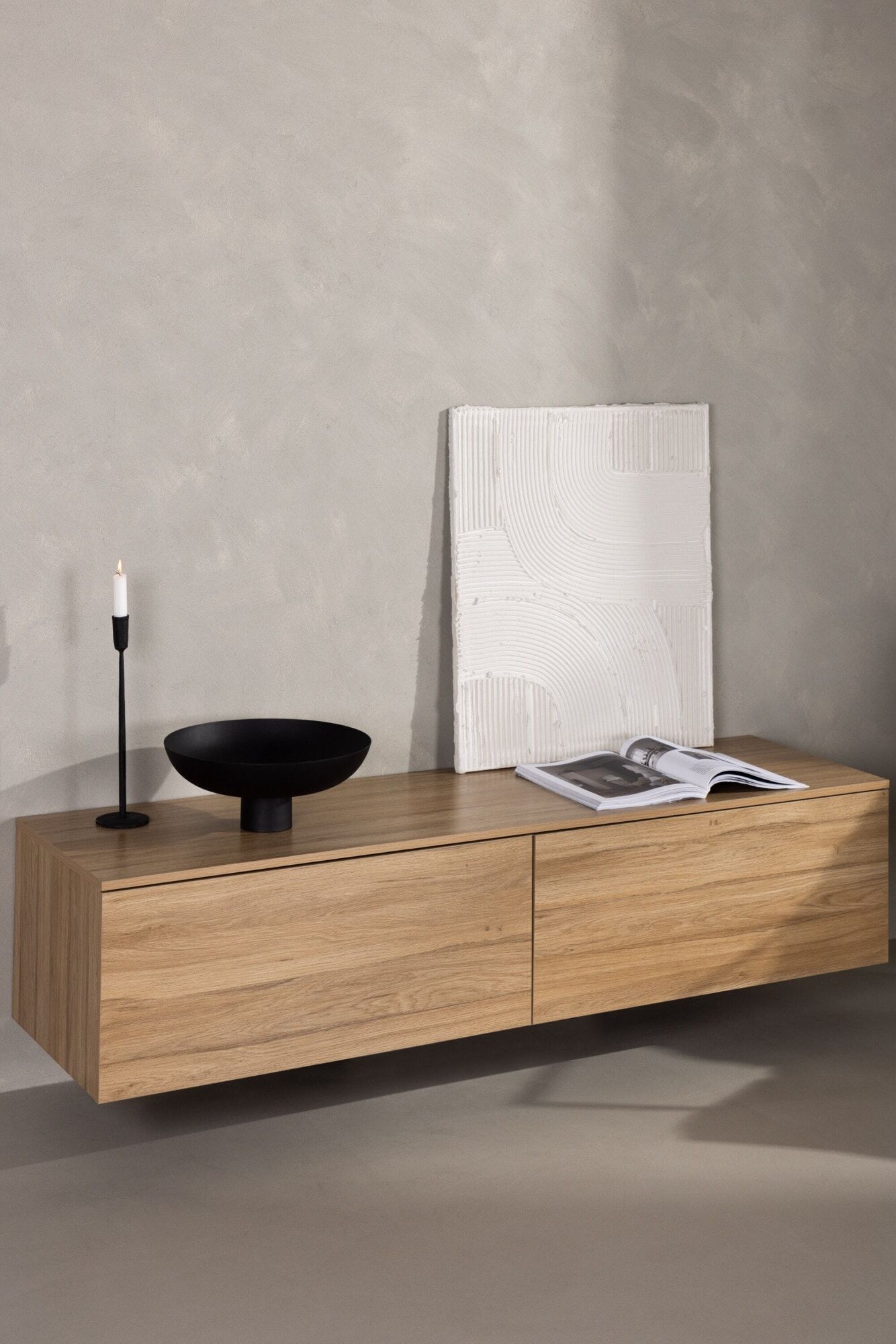 Lowboard VENTURE HOME "Frihamn", natur, B:160cm H:35cm T:45cm, MDF, Sideboards, Lowboard, Lowboard, kultiviert, geräumig, modern