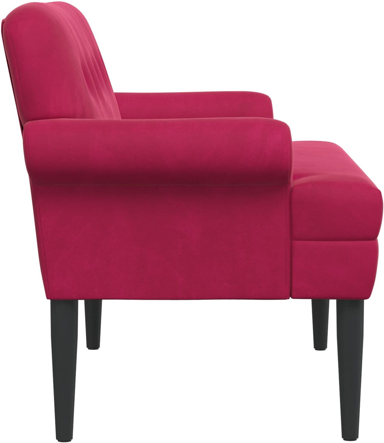 vidaXL Canapé love seat avec capitonnage en boutons Bordeaux Velours