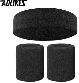 Uplift Picks AOLIKES Sports Headband And Wrist Sweatband Set black