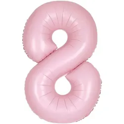 XL Folienballon rosa matt Zahl 8