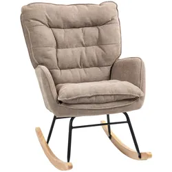 SCHAUKELSTUHL Schwingsessel Armlehnsessel mit Chenilleoptik für Schlafzimmer